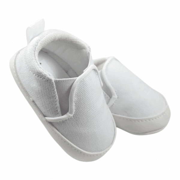 Tenis blanco de lona Unisex slip-on