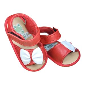 Huarache rojo con moñito