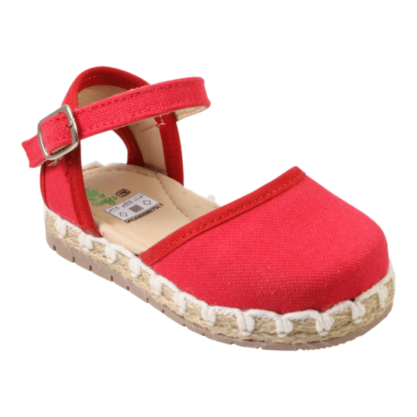 Alpargata roja para niña tipo sandalia
