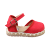 Alpargata roja para niña tipo sandalia