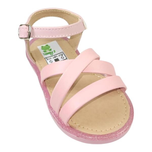 Huarache de tiras rosa para niña