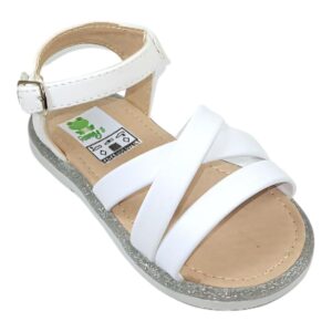 Huarache de tiras blancas para niña